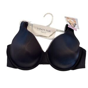 Vanity Fair Flattering Lift Underwire Full Coverage Bra Black 42D NWT